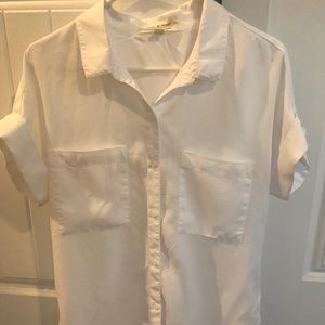 Women's Cloth & Stone White Button Down Top- Sz M
